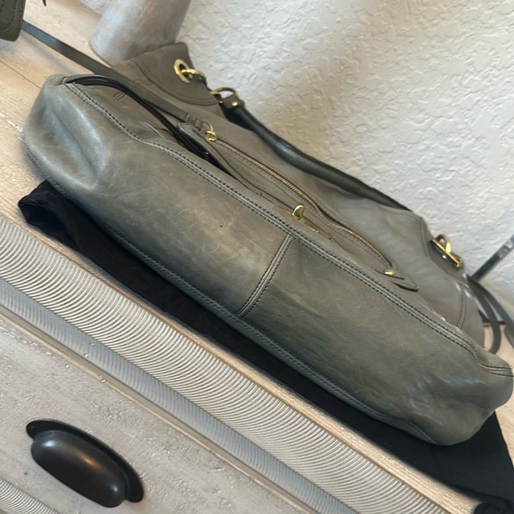 Coach Hampton Vintage Leather Hobo Large Brass Grey with Wallet!! - Picture 13 of 16